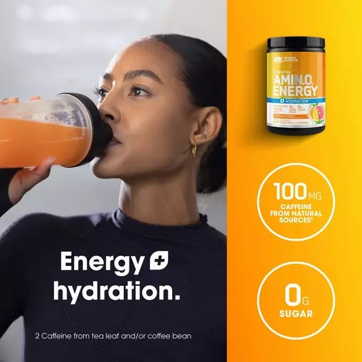 Optimum Nutrition Essential AMIN.O. ENERGY + Electrolytes *new* Sun-kissed Citrus 0.63 lb (30 Servings) Peru | 71453BLQN