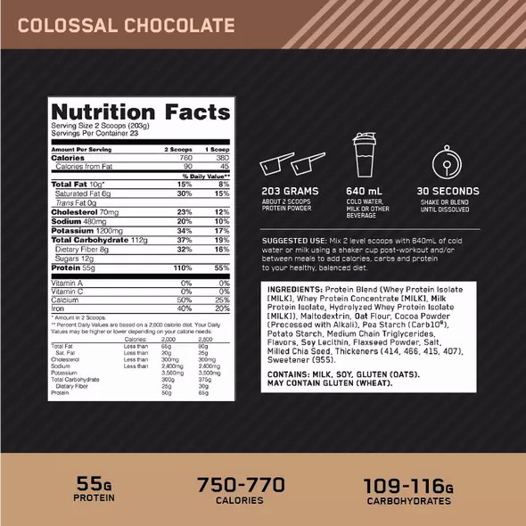 Optimum Nutrition Gold Standard Gainer Chocolate 4.67kg Peru | 13652DOHE
